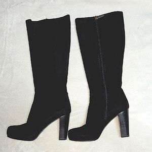 Fratelli Rossetti Elegant Black Suede Heeled Boots